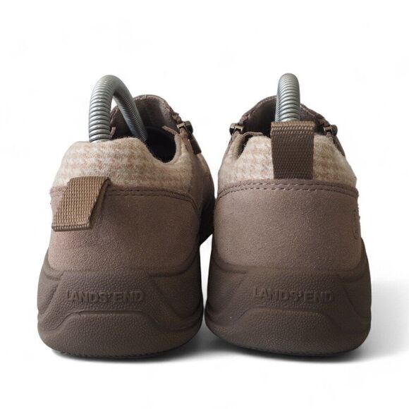 Lands' End All Weather Insulated Suede Moc Shoes Taupe Suede Women's 8B - Picture 5 of 11